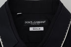 Dolce &amp; Gabbana GOLD Black Tuxedo Slim Fit Cotton Shirt