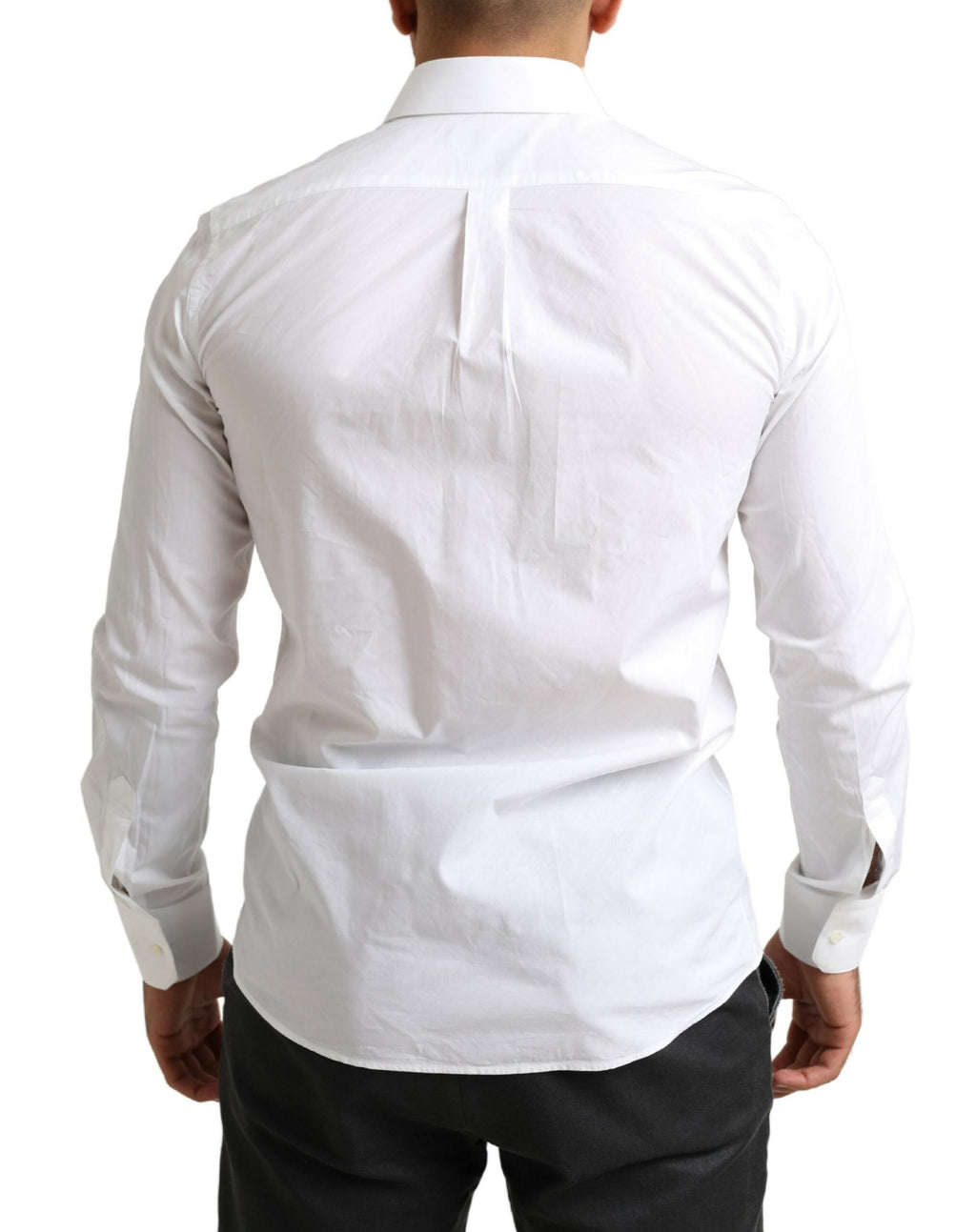 Dolce &amp; Gabbana White MARTINI Cotton Dress Formal Shirt
