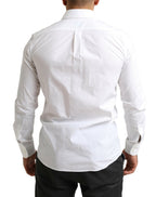 Dolce &amp; Gabbana White MARTINI Cotton Dress Formal Shirt