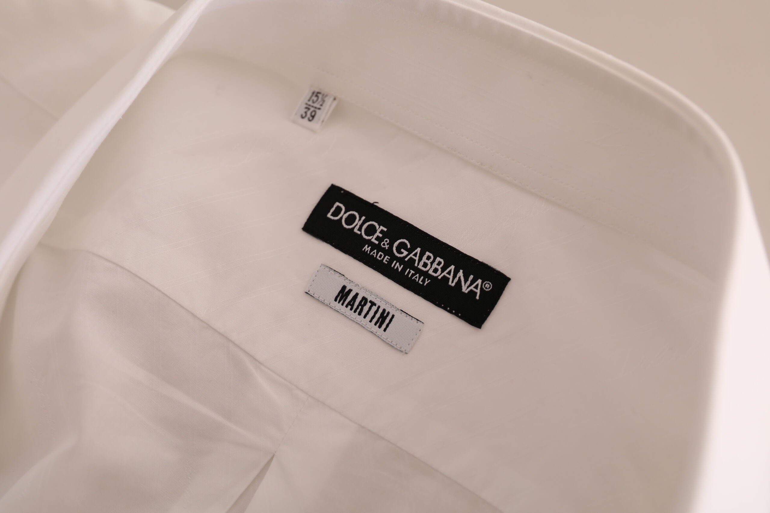 Dolce &amp; Gabbana White MARTINI Cotton Dress Formal Shirt