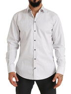 Dolce &amp; Gabbana White MARTINI Cotton Stripe Dress Formal Shirt