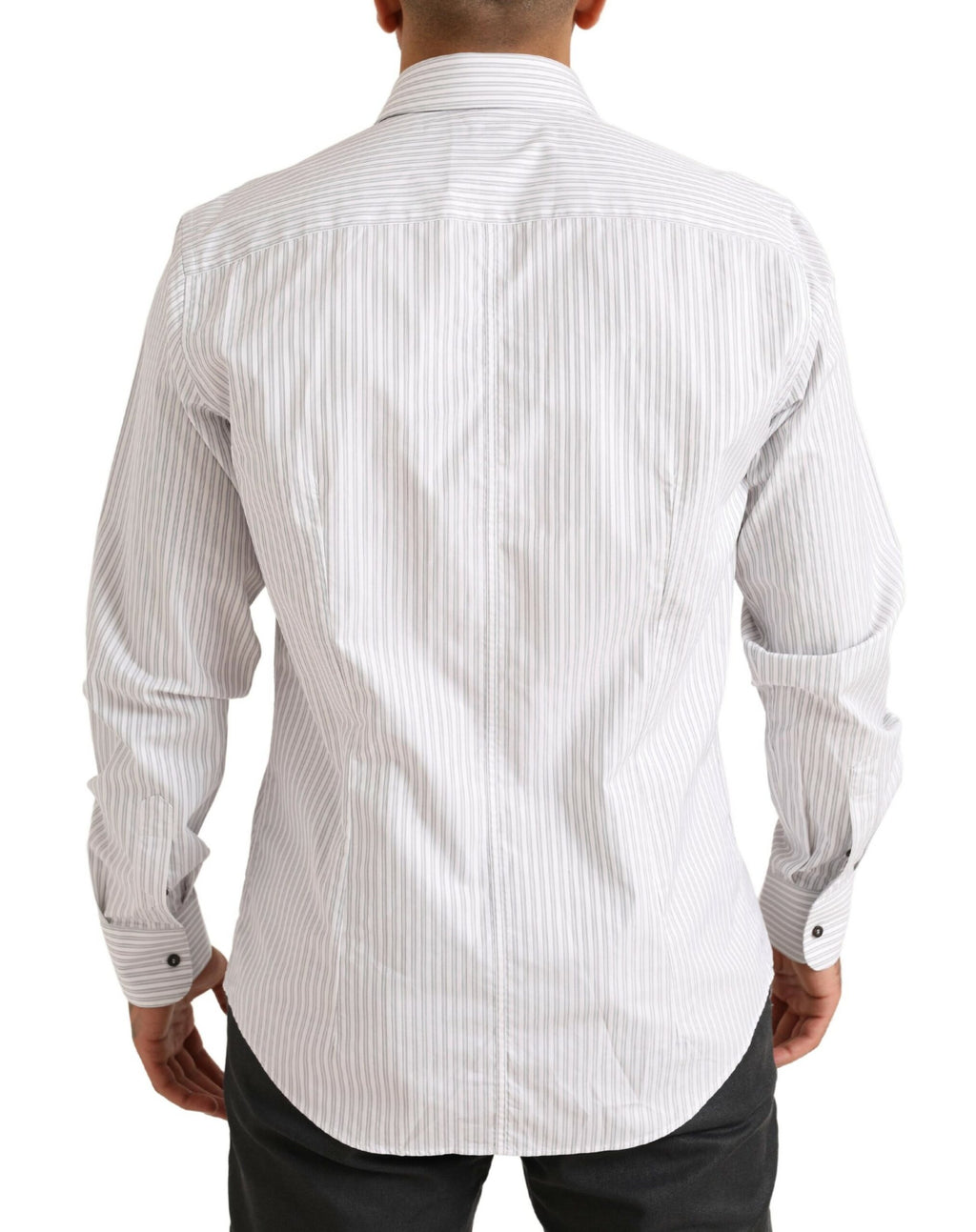 Dolce &amp; Gabbana White MARTINI Cotton Stripe Dress Formal Shirt