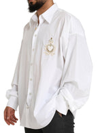 Dolce &amp; Gabbana White Logo Cotton Casual Long Sleeves Shirt