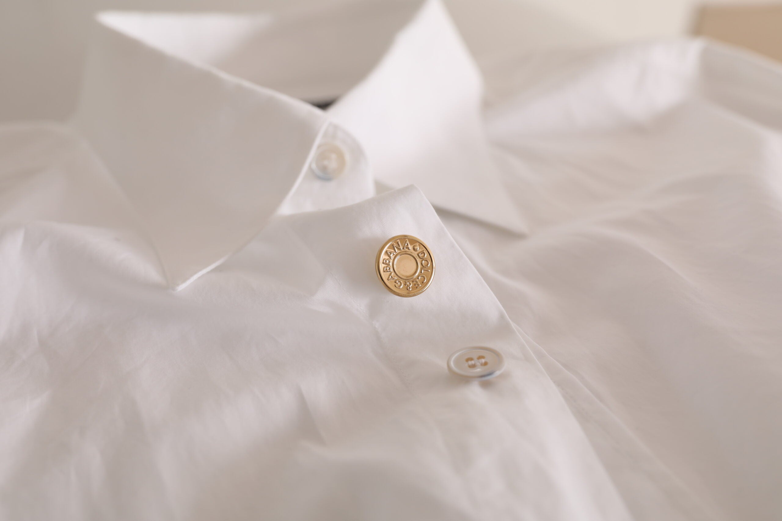 Dolce &amp; Gabbana White Logo Cotton Casual Long Sleeves Shirt