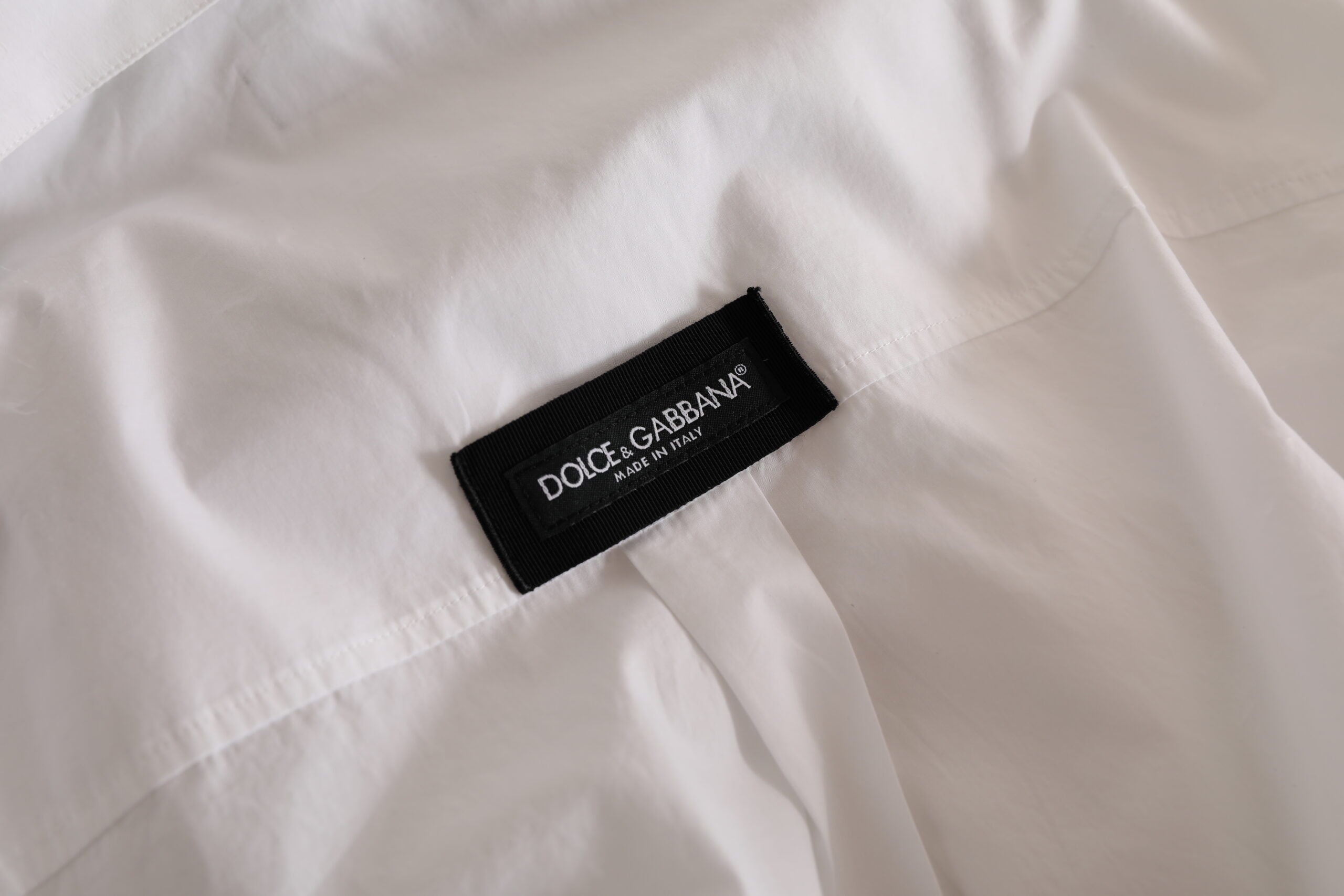 Dolce &amp; Gabbana White Logo Cotton Casual Long Sleeves Shirt