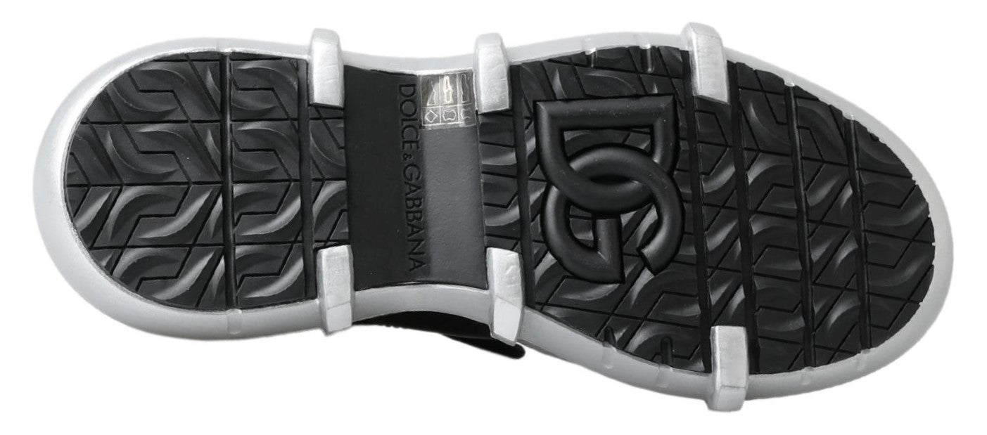 Dolce &amp; Gabbana Black Nylon Galileo High Top Sneakers Shoes