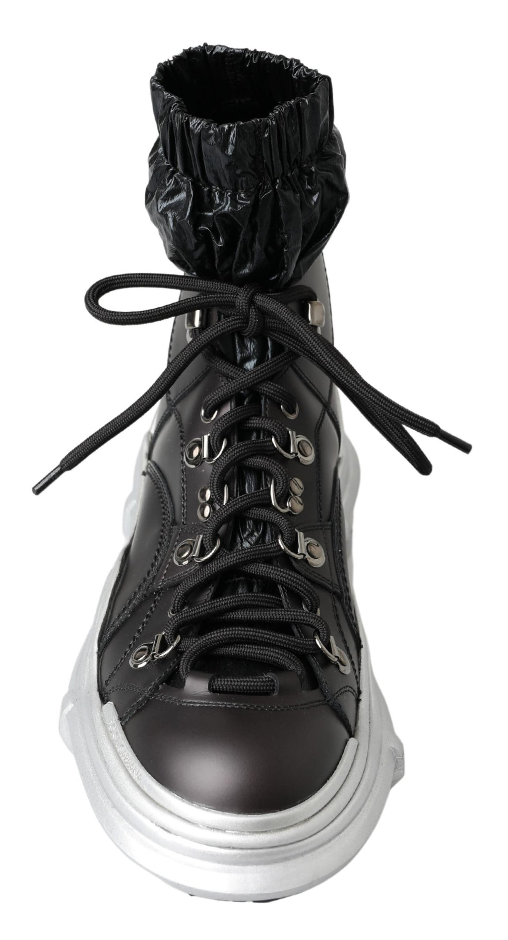 Dolce &amp; Gabbana Black Nylon Galileo High Top Sneakers Shoes