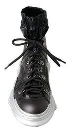 Dolce &amp; Gabbana Black Nylon Galileo High Top Sneakers Shoes