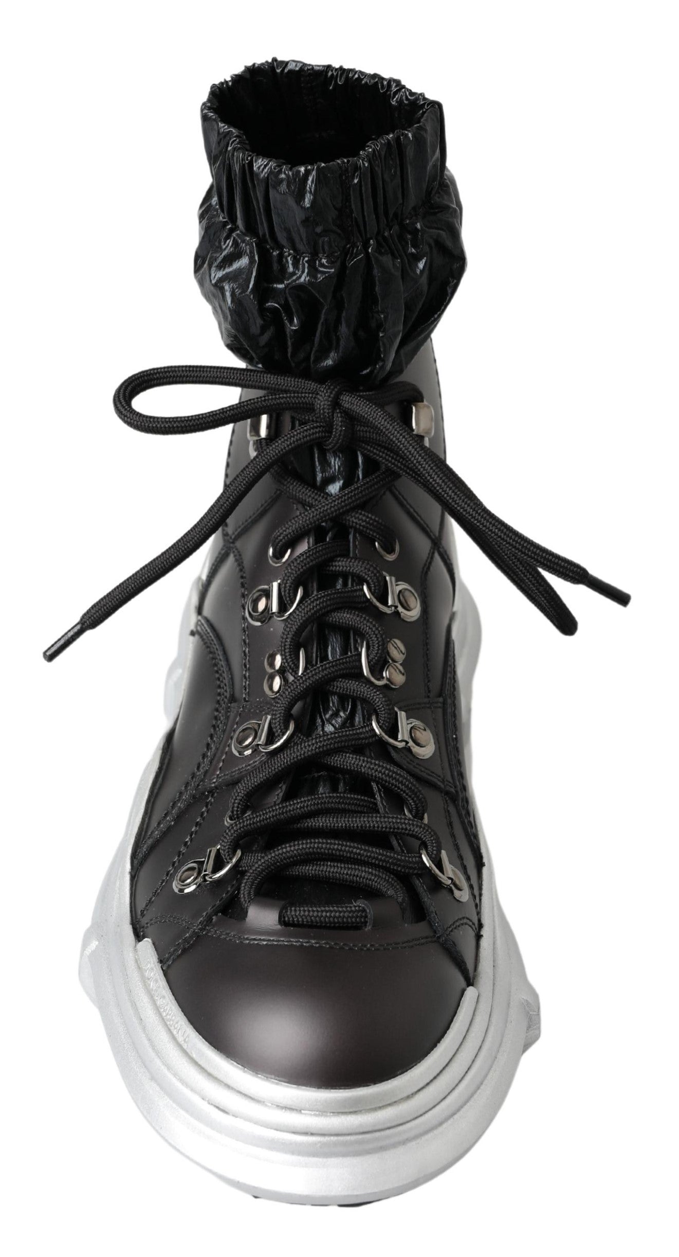 Dolce &amp; Gabbana Black Nylon Galileo High Top Sneakers Shoes