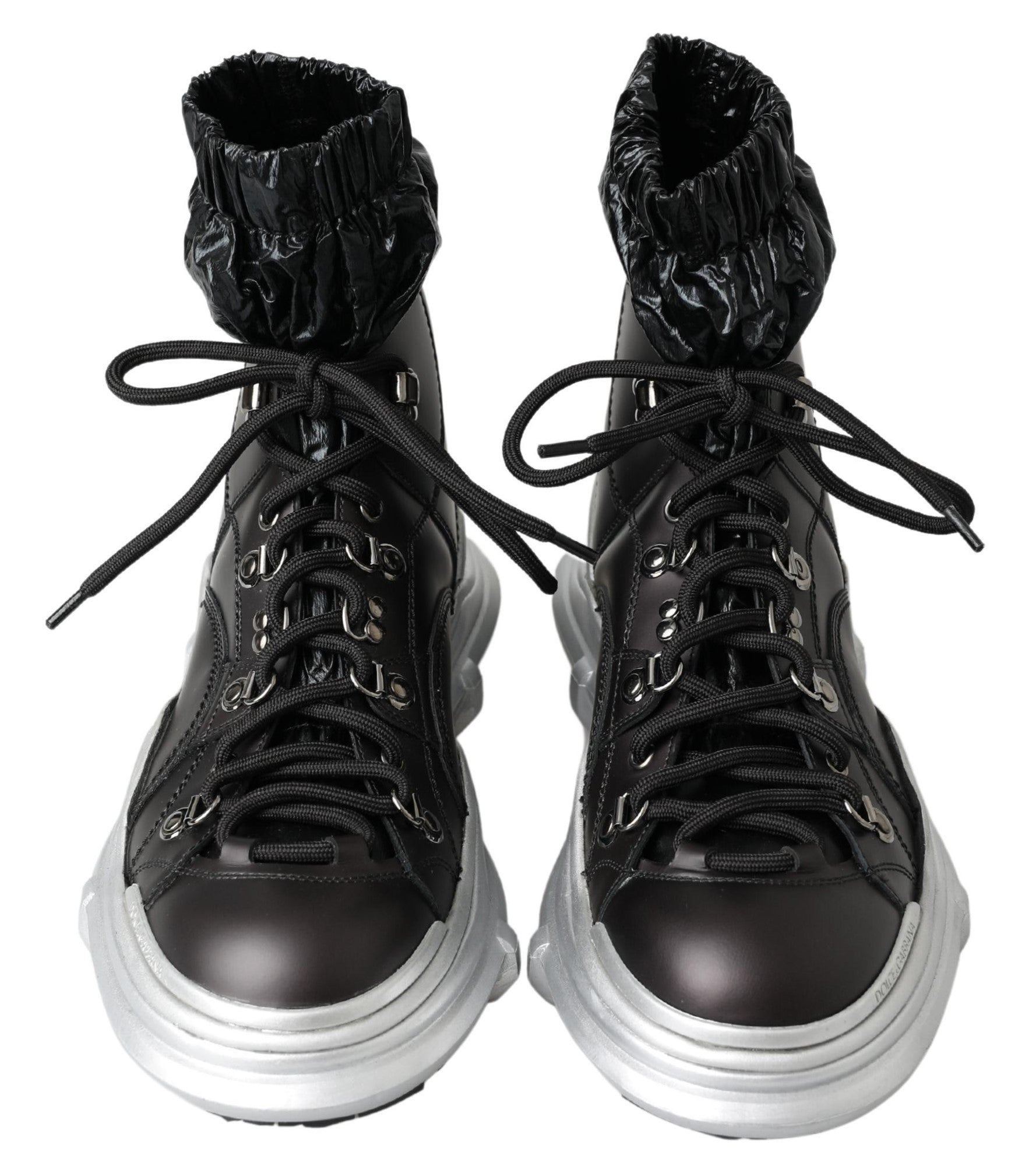 Dolce &amp; Gabbana Black Nylon Galileo High Top Sneakers Shoes