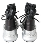 Dolce &amp; Gabbana Black Nylon Galileo High Top Sneakers Shoes