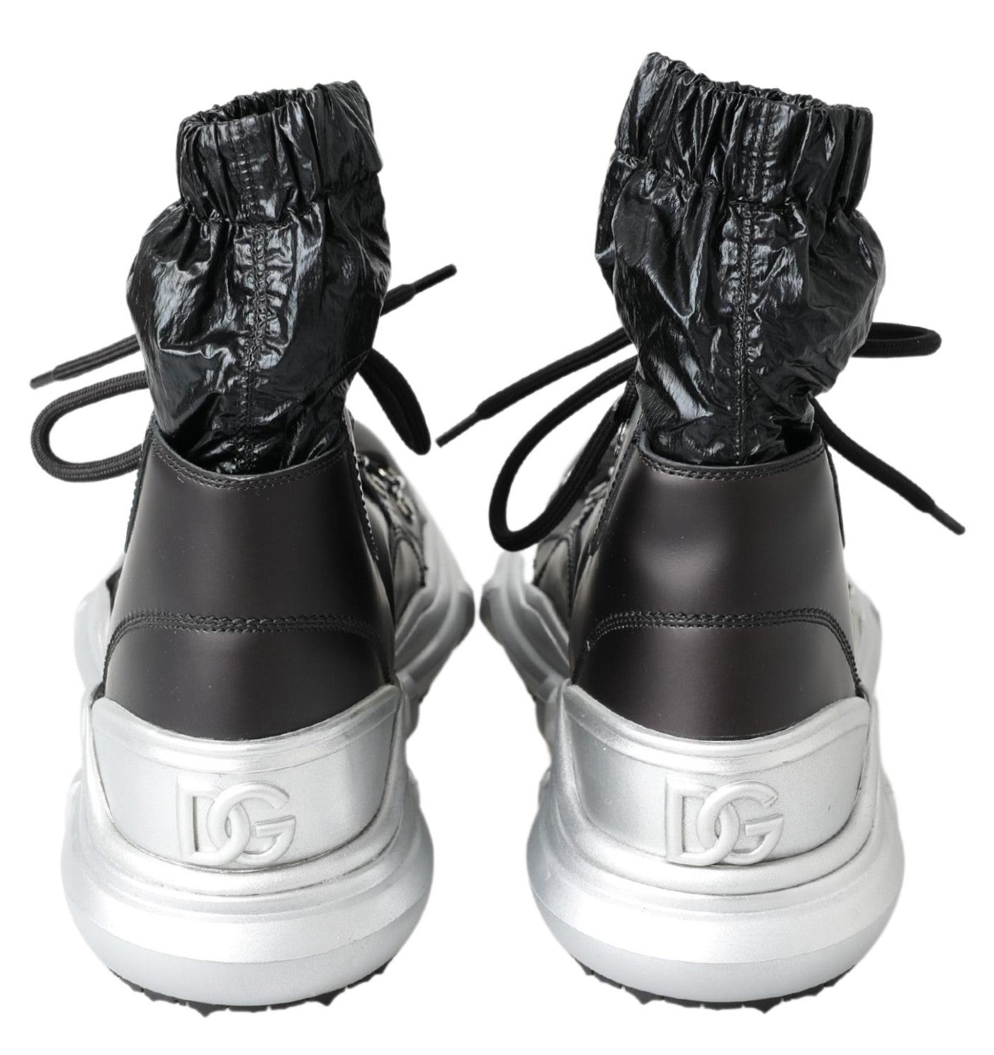 Dolce &amp; Gabbana Black Nylon Galileo High Top Sneakers Shoes