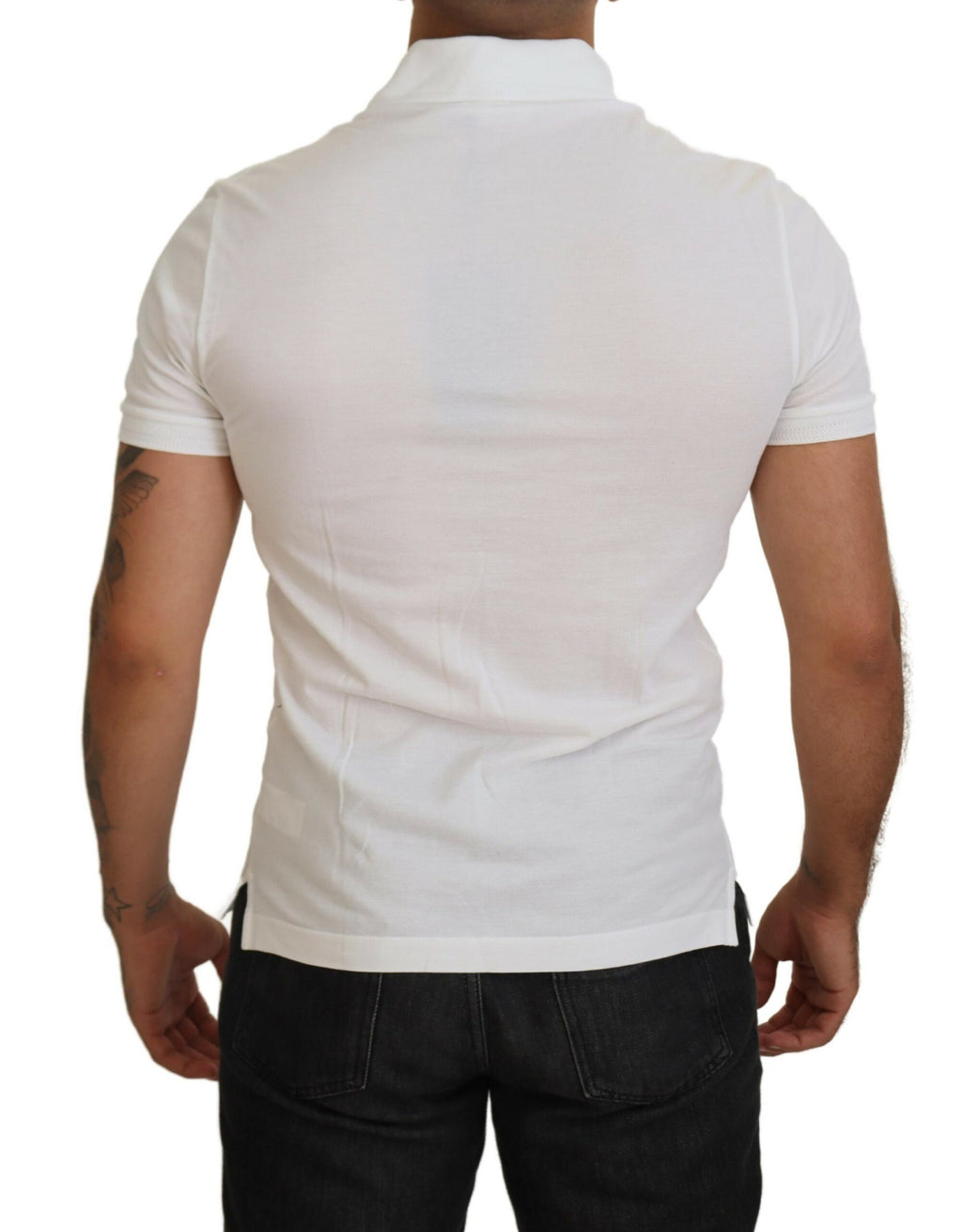 Dolce &amp; Gabbana White Cotton Logo Short Sleeve Polo T-shirt