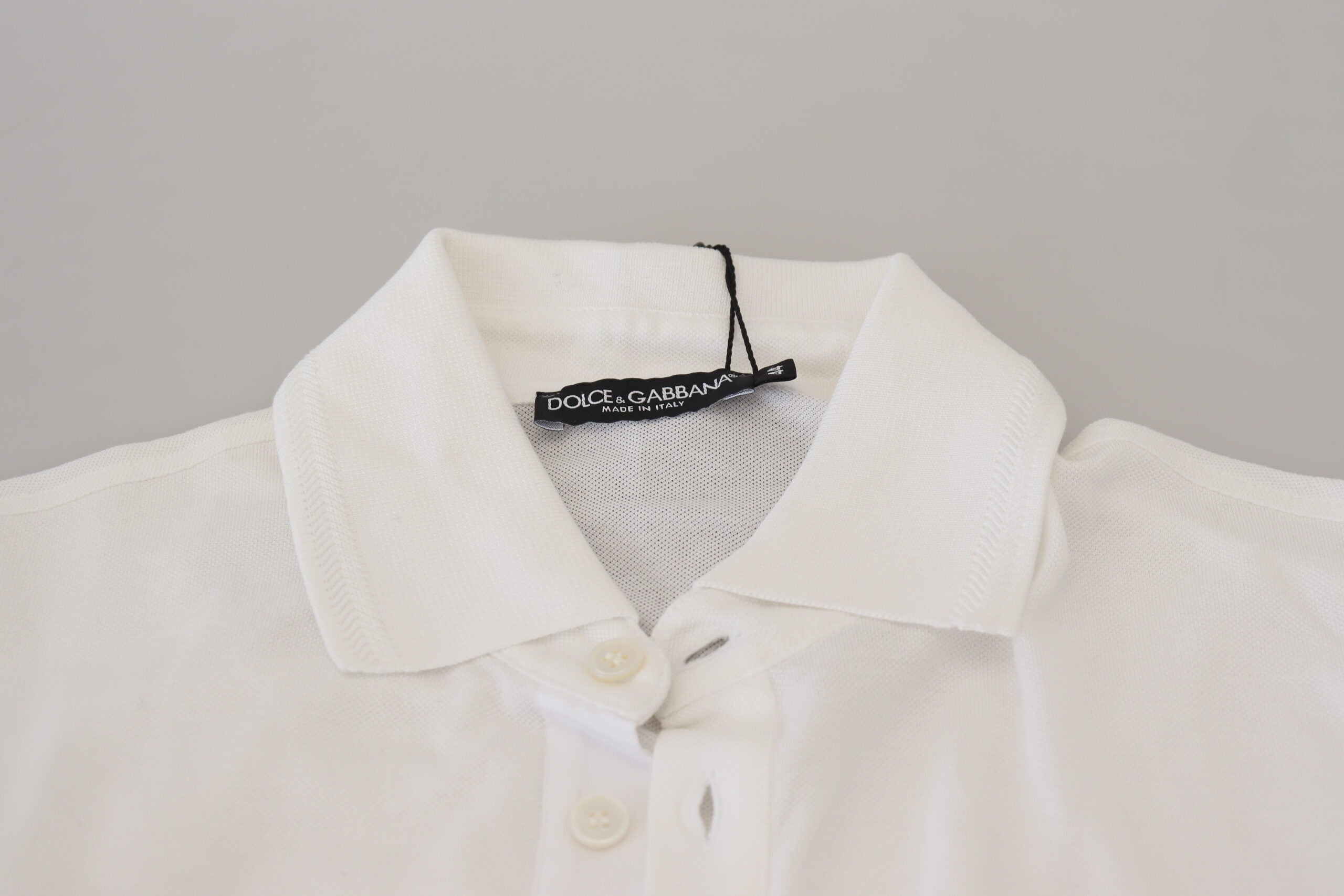 Dolce &amp; Gabbana White Cotton Logo Short Sleeve Polo T-shirt