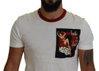 Dolce &amp; Gabbana Cotton White Logo Print Crewneck T-shirt