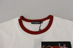 Dolce &amp; Gabbana Cotton White Logo Print Crewneck T-shirt