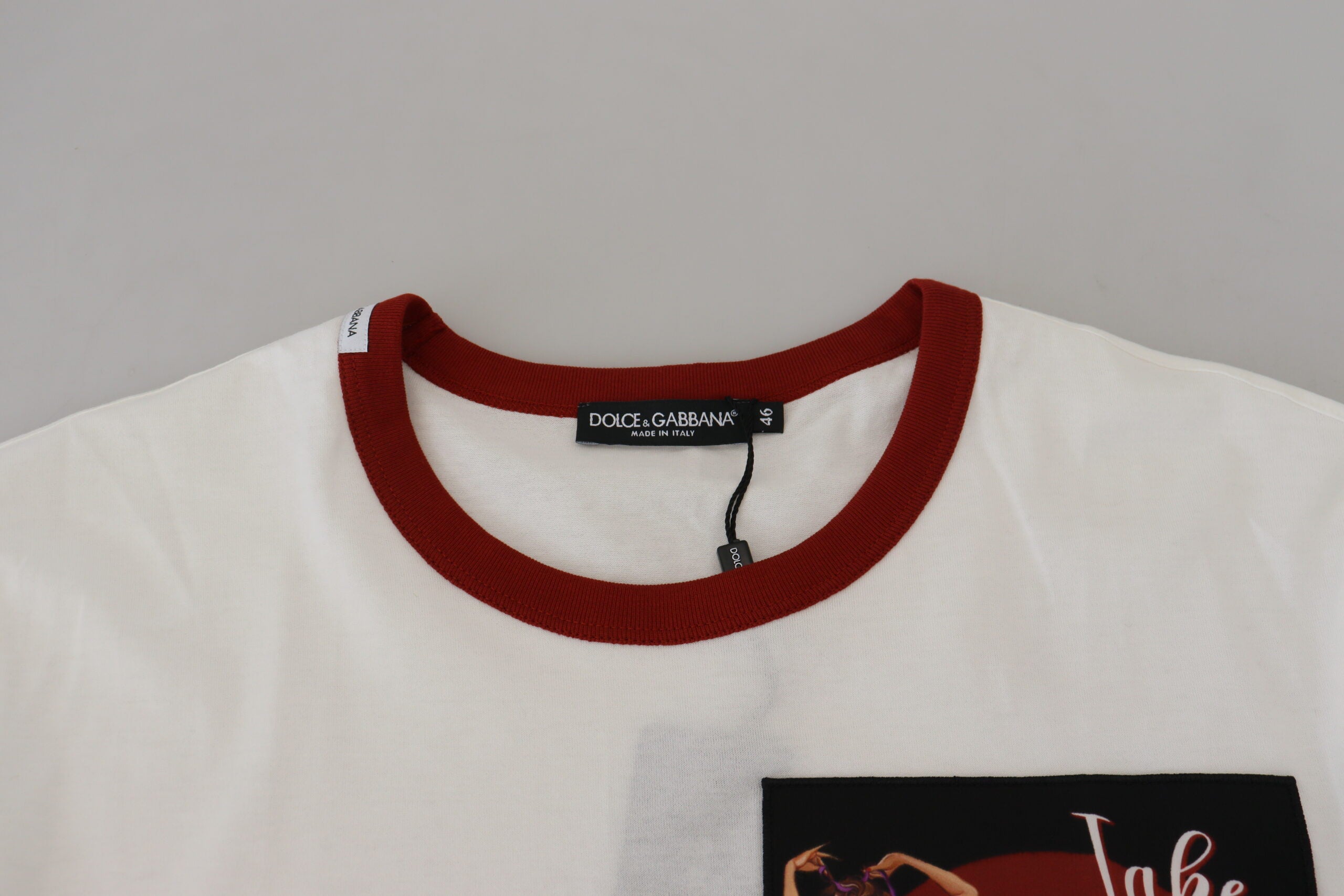 Dolce &amp; Gabbana Cotton White Logo Print Crewneck T-shirt