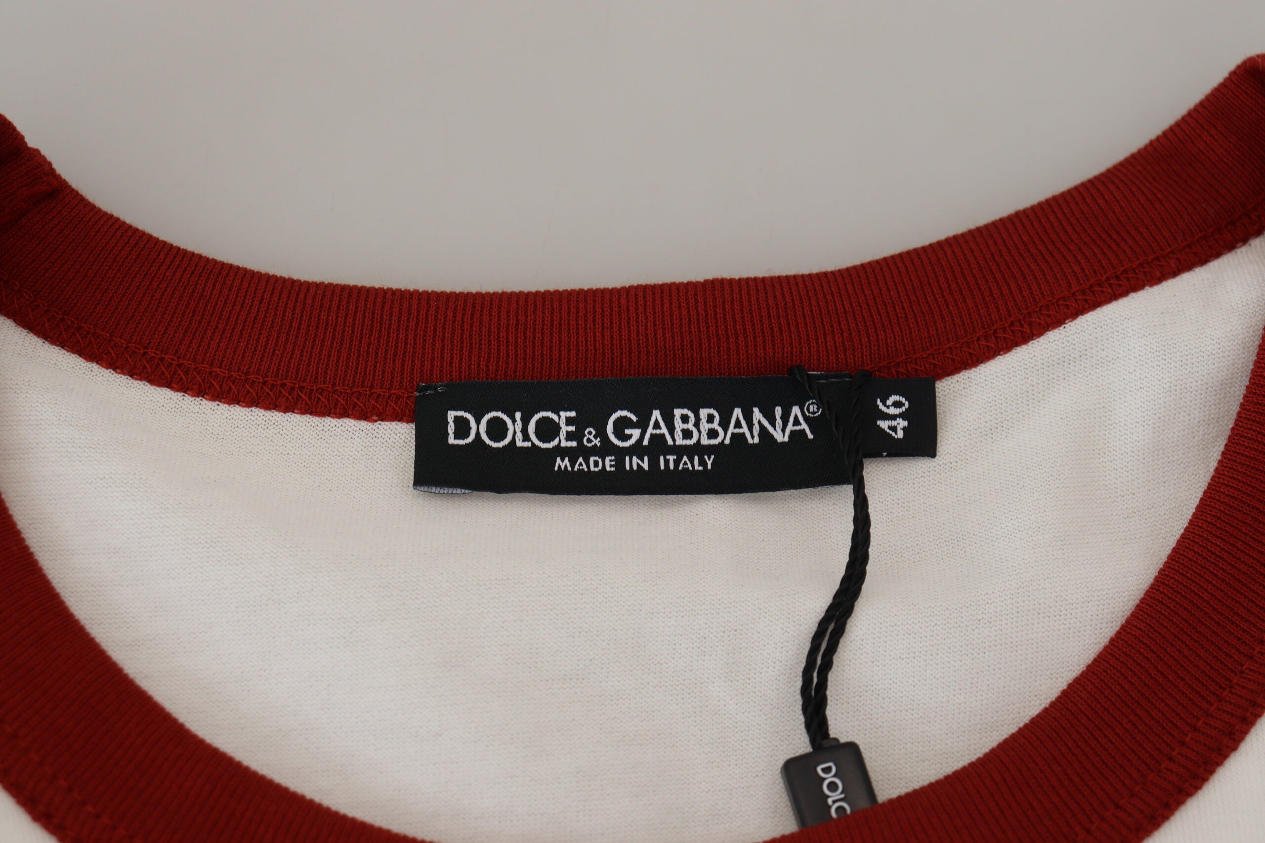 Dolce &amp; Gabbana Cotton White Logo Print Crewneck T-shirt