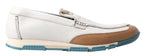 Dolce &amp; Gabbana White Leather Loafers Moccasins Shoes