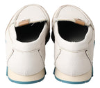 Dolce &amp; Gabbana White Leather Loafers Moccasins Shoes