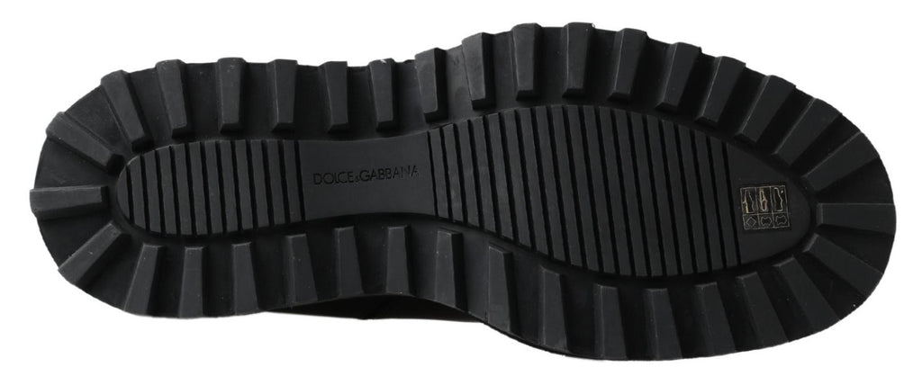 Dolce &amp; Gabbana Black Leather Slip on Stretch Boots