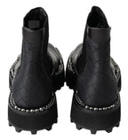 Dolce &amp; Gabbana Black Leather Slip on Stretch Boots