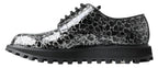 Dolce &amp; Gabbana Black White Derby Patent Leather Shoes