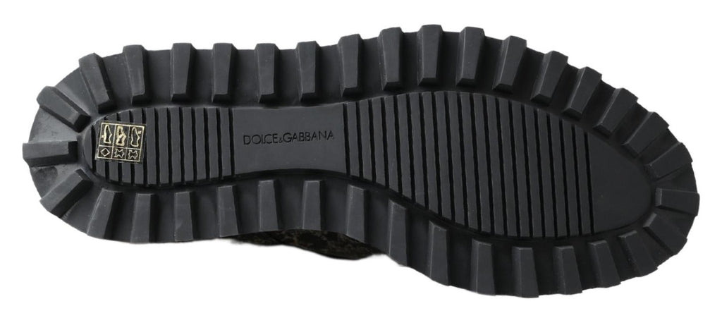 Dolce &amp; Gabbana Black White Derby Patent Leather Shoes