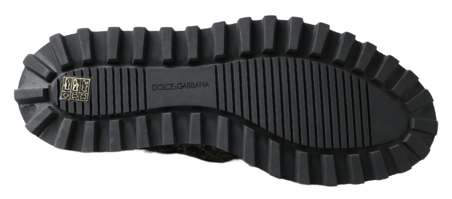 Dolce &amp; Gabbana Black White Derby Patent Leather Shoes
