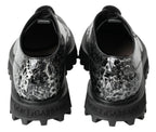 Dolce &amp; Gabbana Black White Derby Patent Leather Shoes
