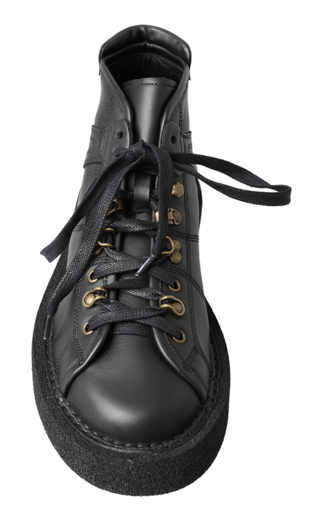 Dolce &amp; Gabbana Black Leather Slip on Stretch Boots