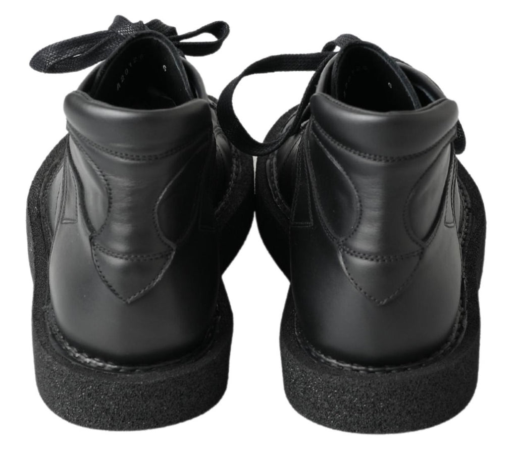 Dolce &amp; Gabbana Black Leather Slip on Stretch Boots