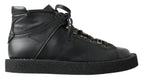 Dolce &amp; Gabbana Black Leather Slip on Stretch Boots