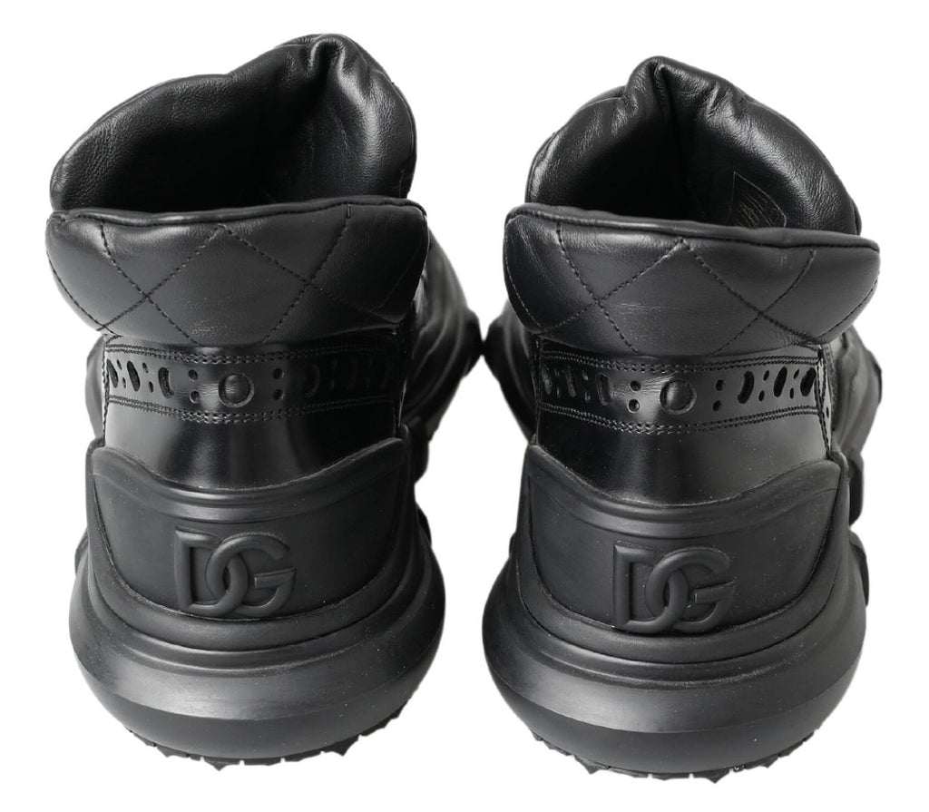 Dolce &amp; Gabbana Black Leather Ankle Casual Boots