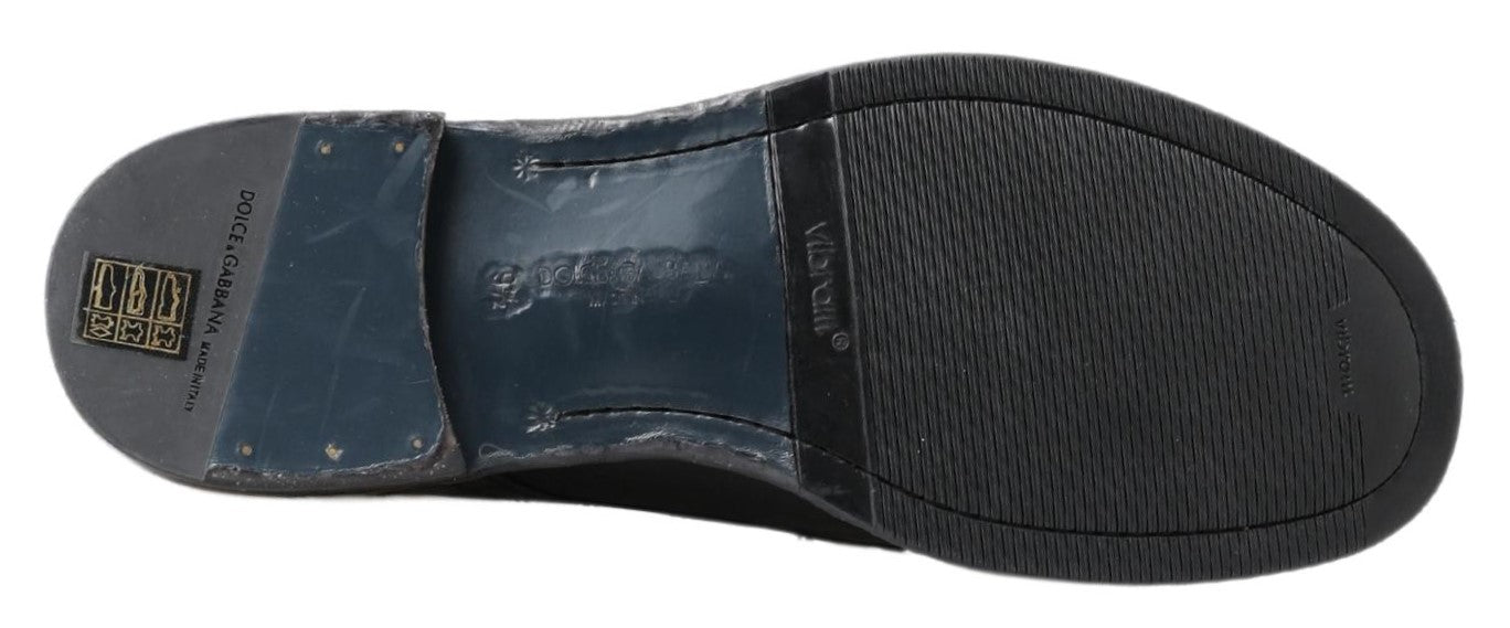 Dolce &amp; Gabbana Black Horse Leather Perugino Boots