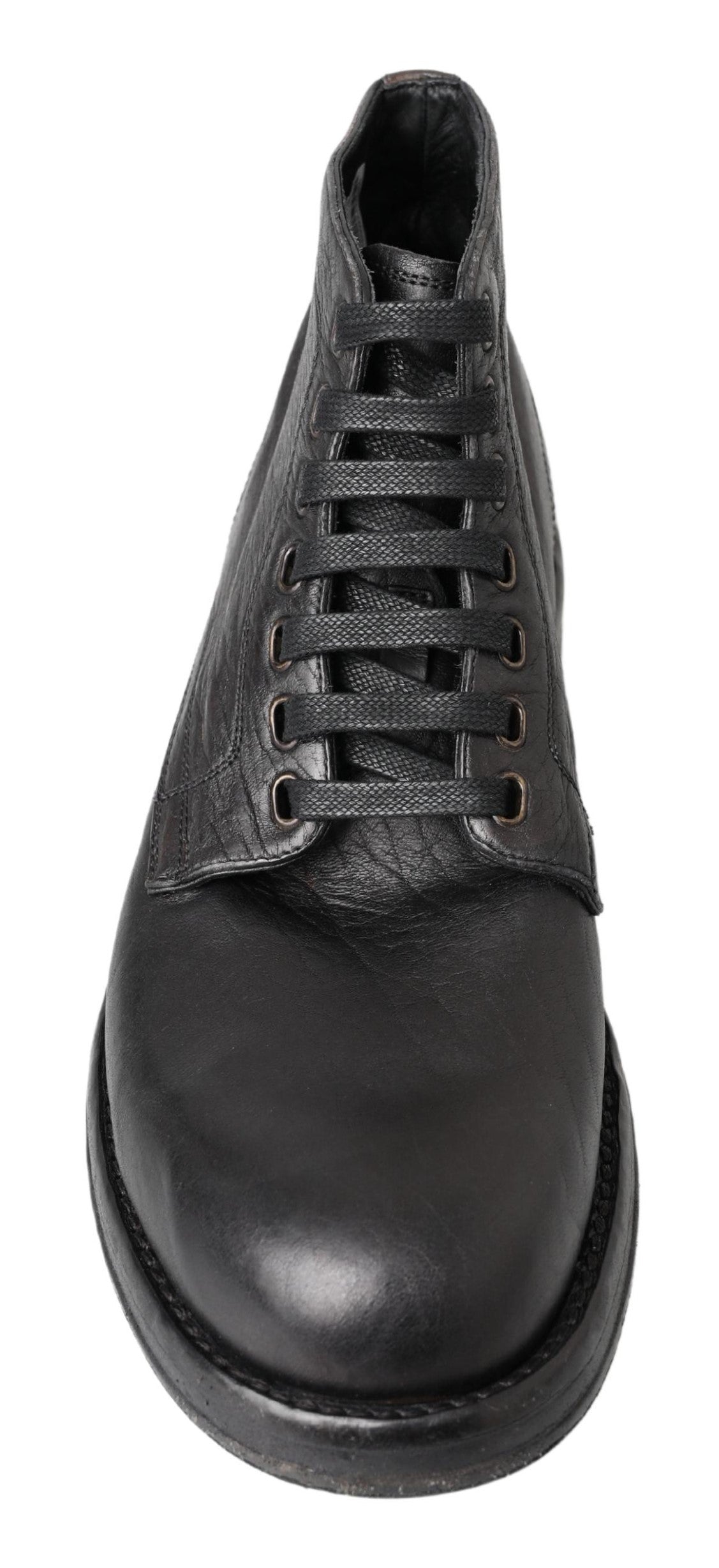 Dolce &amp; Gabbana Black Horse Leather Perugino Boots