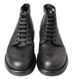 Dolce &amp; Gabbana Black Horse Leather Perugino Boots