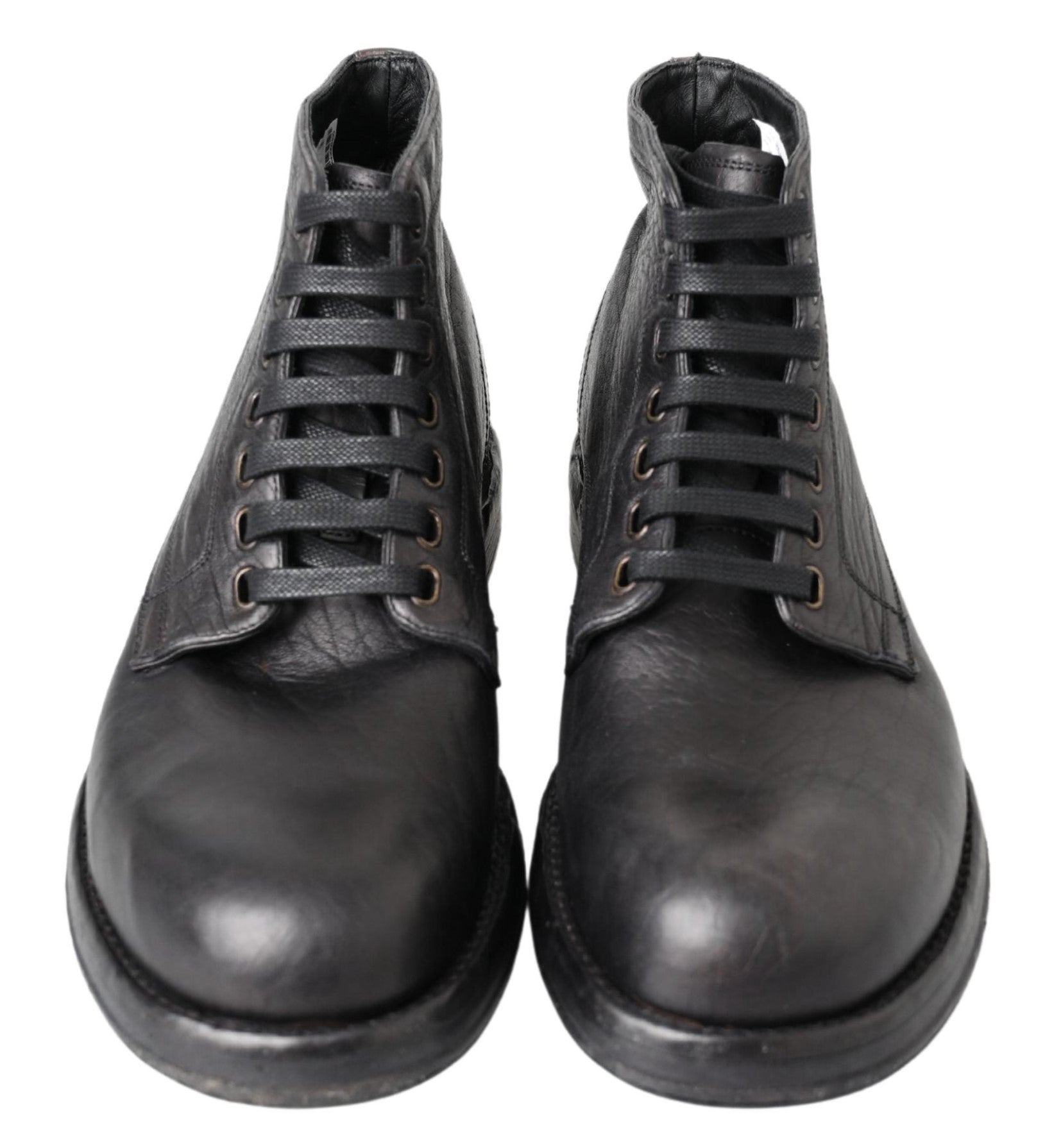 Dolce &amp; Gabbana Black Horse Leather Perugino Boots