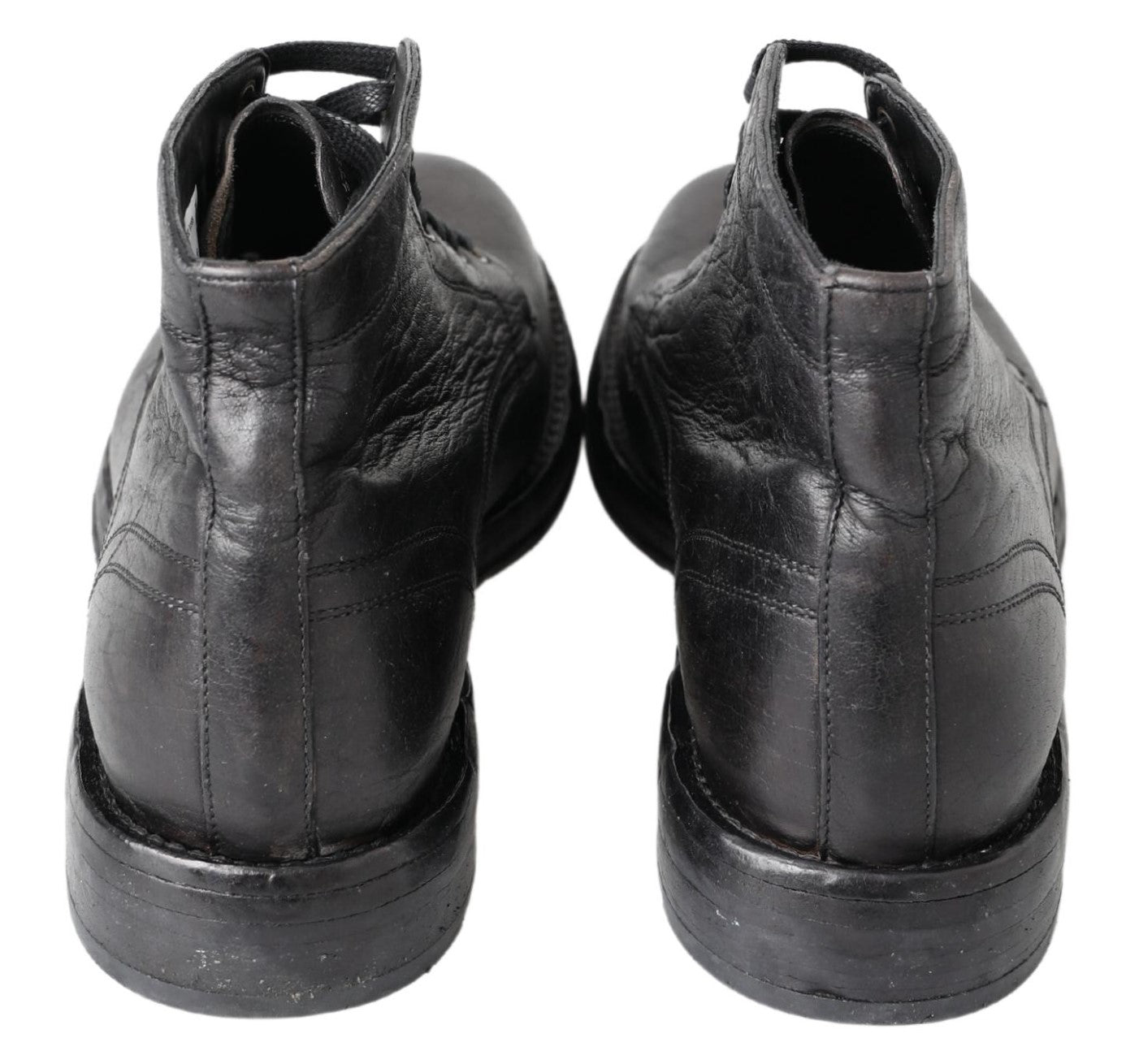 Dolce &amp; Gabbana Black Horse Leather Perugino Boots
