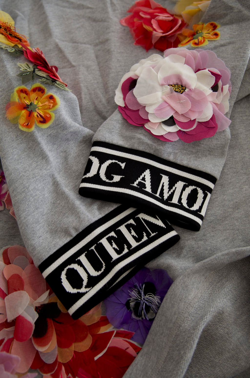 Dolce &amp; Gabbana Gray DG Amore Queen Floral Pullover Sweater