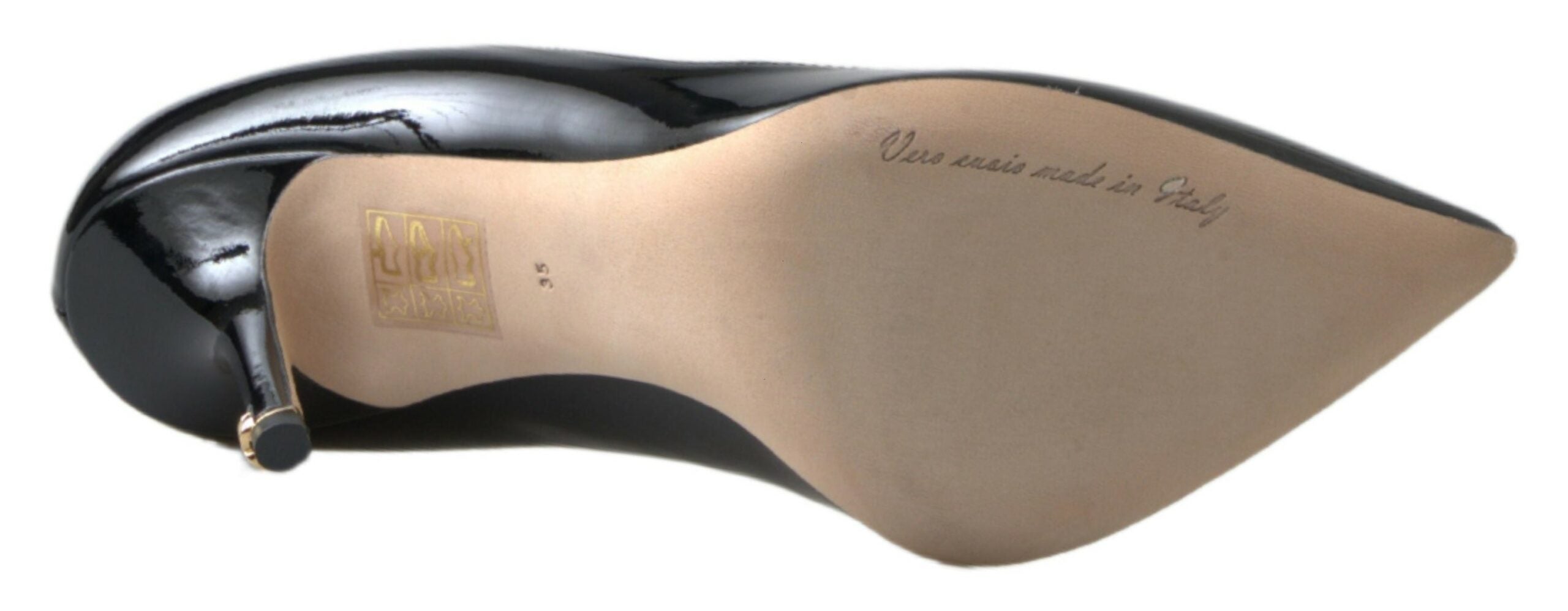 Dolce &amp; Gabbana Black Patent Leather High Heels Pumps Shoes