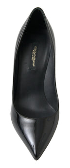 Dolce &amp; Gabbana Black Patent Leather High Heels Pumps Shoes