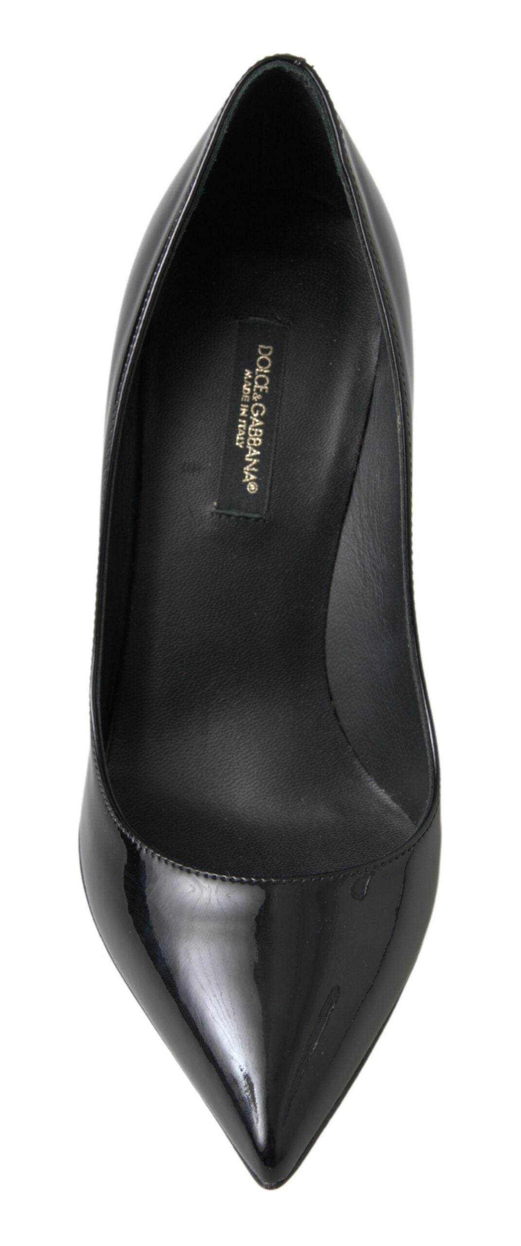 Dolce &amp; Gabbana Black Patent Leather High Heels Pumps Shoes