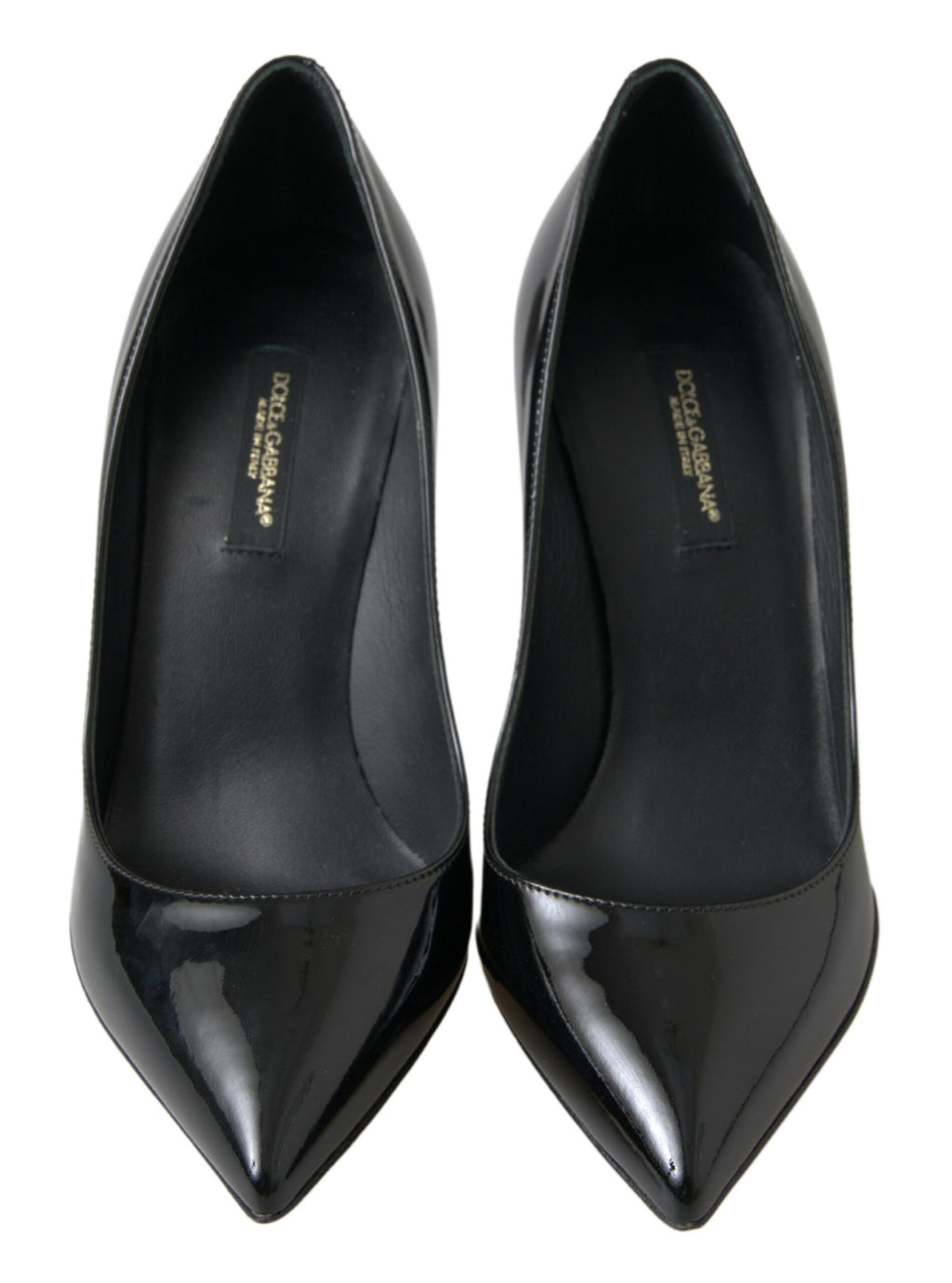 Dolce &amp; Gabbana Black Patent Leather High Heels Pumps Shoes