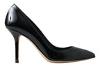 Dolce &amp; Gabbana Black Patent Leather High Heels Pumps Shoes