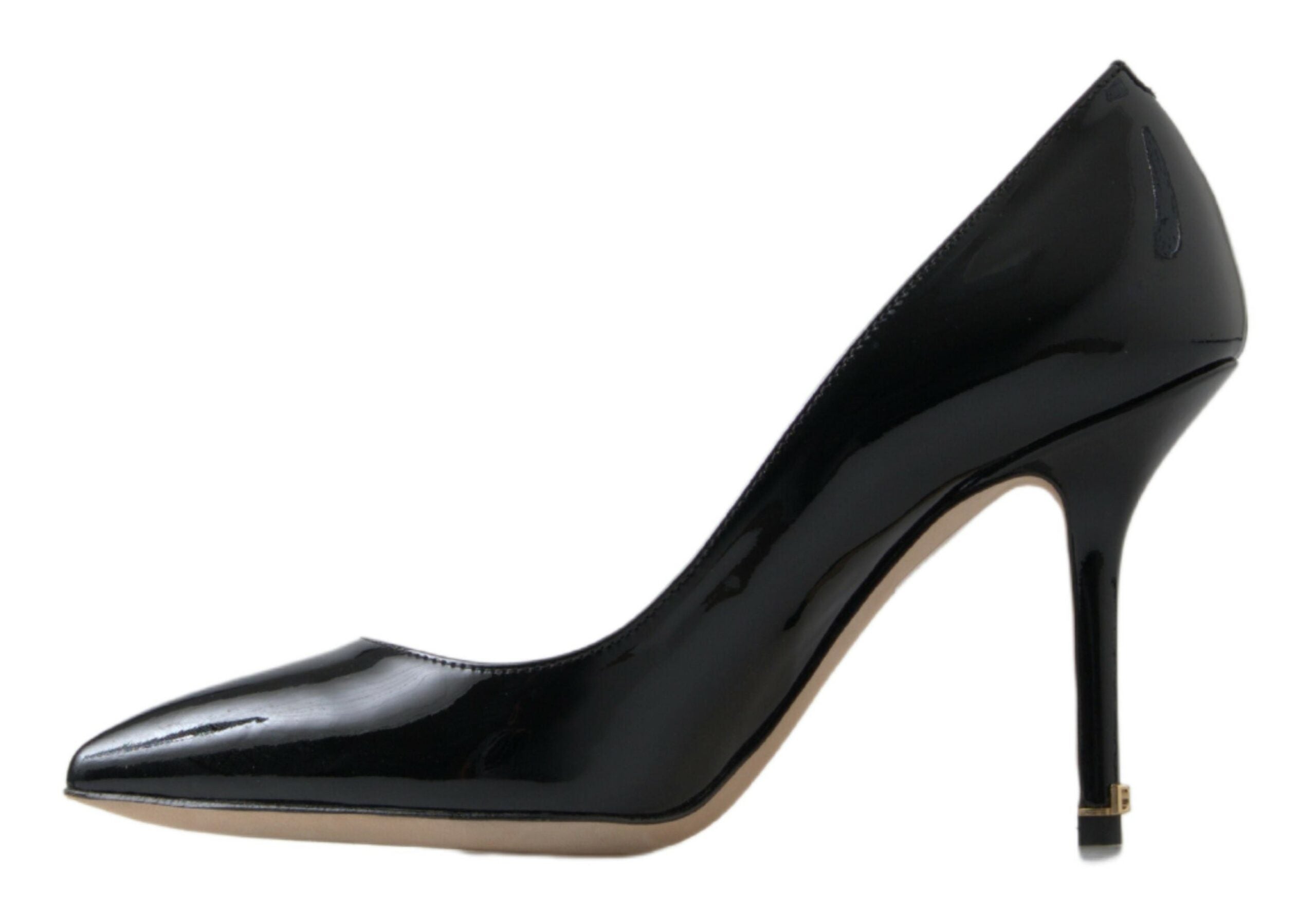 Dolce &amp; Gabbana Black Patent Leather High Heels Pumps Shoes