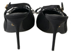 Dolce & Gabbana Black Crystal Embellished Slingback Heel Shoes