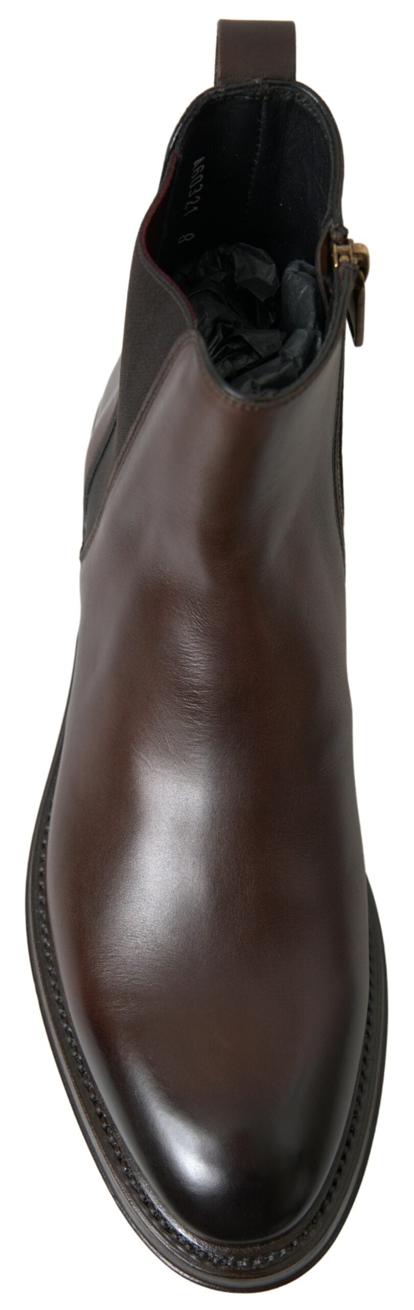 Dolce &amp; Gabbana Brown Leather Chelsea Mens Boots Shoes