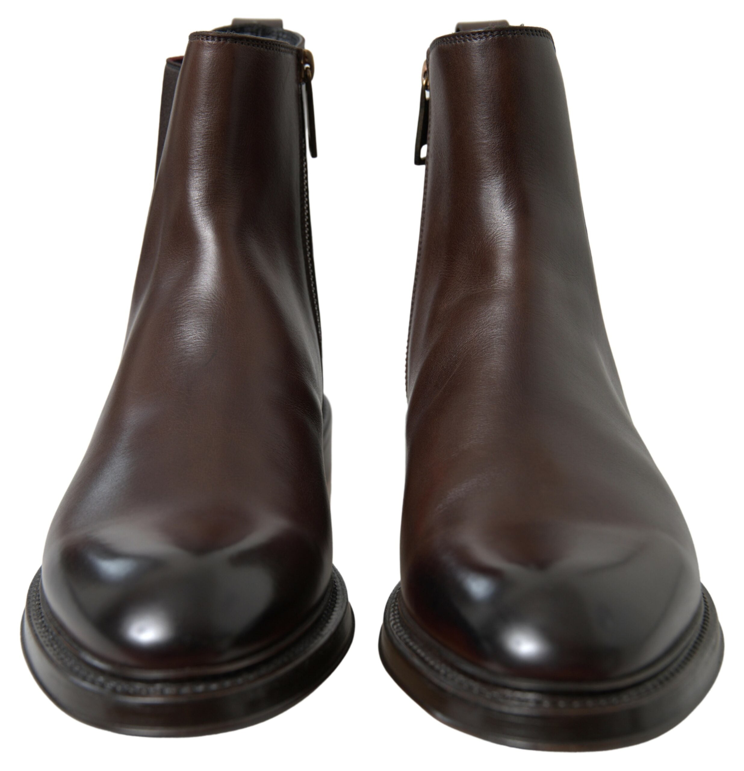 Dolce &amp; Gabbana Brown Leather Chelsea Mens Boots Shoes