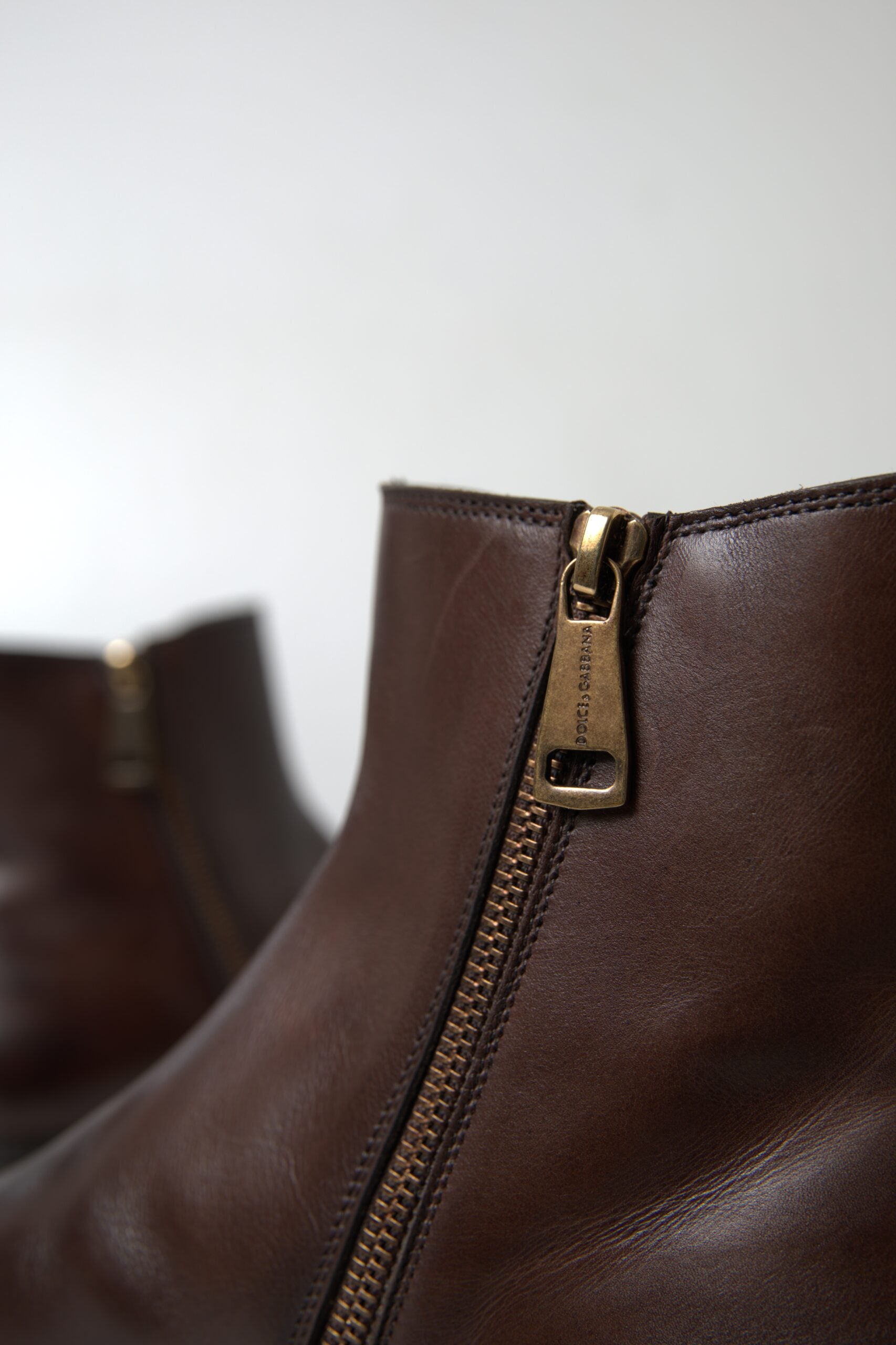 Dolce &amp; Gabbana Brown Leather Chelsea Mens Boots Shoes
